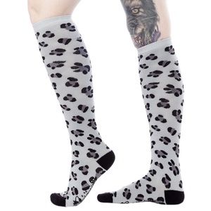Sourpuss Leopard Gray Knee Socks